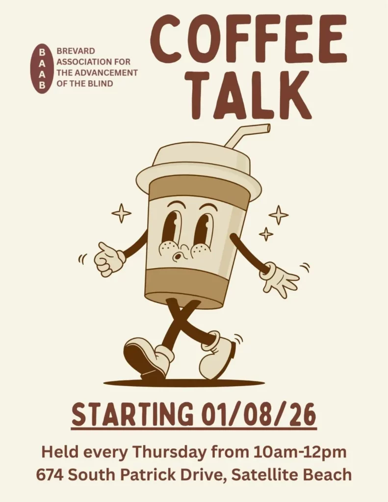 Illustration of a walking coffee cup promoting Coffee Talk by BAAB